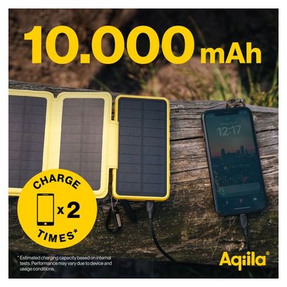 Powertec Aqiila BS10 - Batterie externe solaire avec lampe