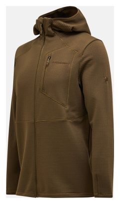 Heren fleece met capuchon Peak Performance Trail Polartec Power Grid Beige