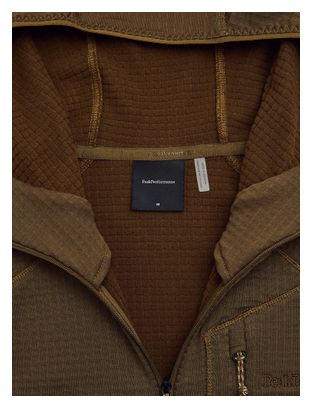 Heren fleece met capuchon Peak Performance Trail Polartec Power Grid Beige