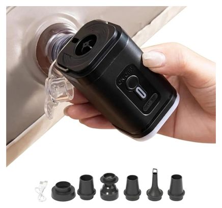 Mini pompe électrique ultra compacte randonnée / trek / bivouac – Gonflage / dégonflage – LED – 1200 mAh