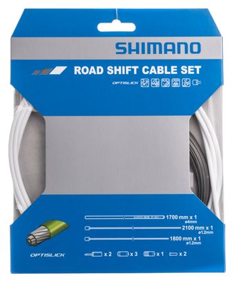 Kit Cable et Gaine Dérailleur SHIMANO Optislik Blanc