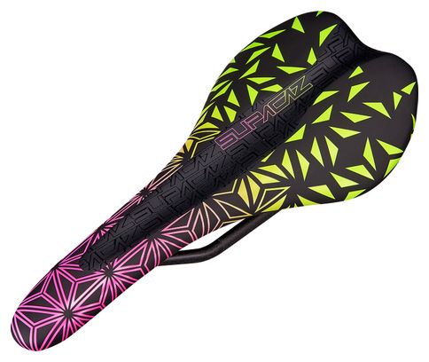Selle Supacaz Scorch Carbon Neon Pink Yellow Fade