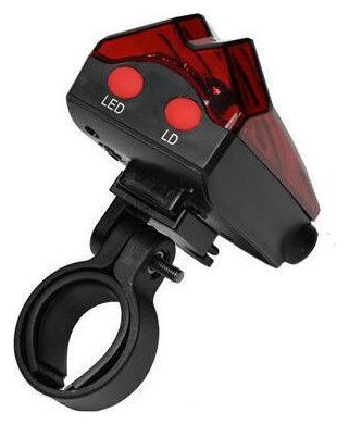 Feu Arrière Vélo 5 LED Laser - 2 Faisceaux Lumineux - Sécurité Cycliste