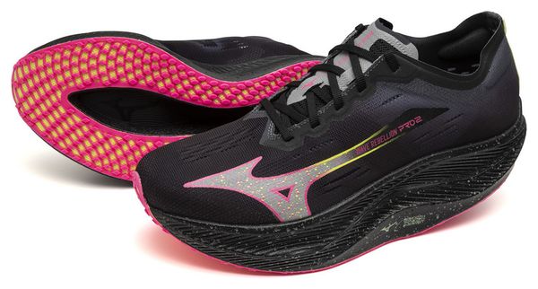 Chaussures Running Mizuno Wave Rebellion Pro 2 Noir/Rose Homme