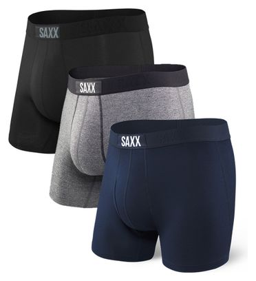 Saxx Boxer Pack de 3 Vibe Negro Gris Azul