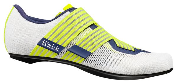 Zapatillas de carretera Fizik Vento Powerstrap Aeroweave Movistar Team Blanco/Amarillo
