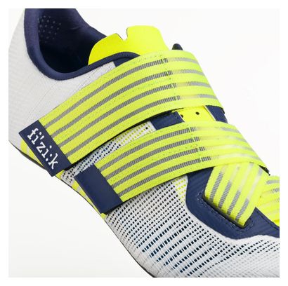 Zapatillas de carretera Fizik Vento Powerstrap Aeroweave Movistar Team Blanco/Amarillo