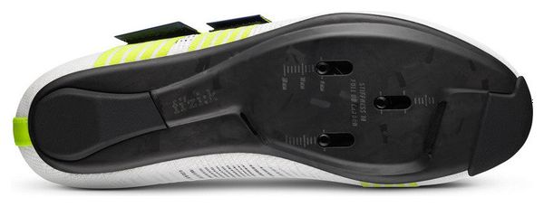 Zapatillas de carretera Fizik Vento Powerstrap Aeroweave Movistar Team Blanco/Amarillo
