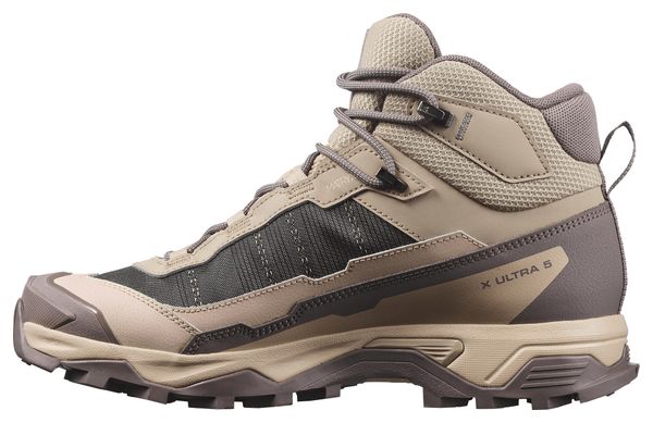 Chaussures de Randonnée Salomon X Ultra 5 Mid GTX Beige/Marron Femme