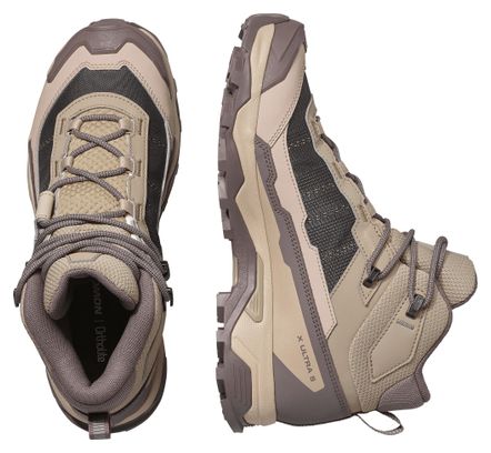 Chaussures de Randonnée Salomon X Ultra 5 Mid GTX Beige/Marron Femme