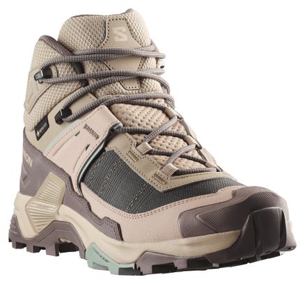 Chaussures de Randonnée Salomon X Ultra 5 Mid GTX Beige/Marron Femme