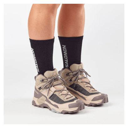 Chaussures de Randonnée Salomon X Ultra 5 Mid GTX Beige/Marron Femme