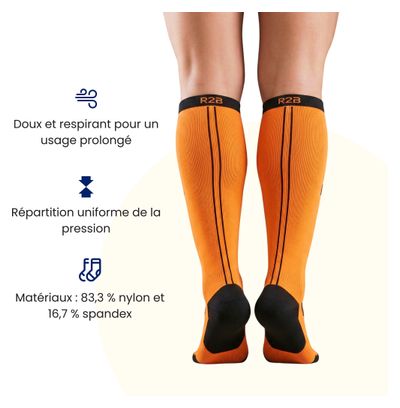 Bas de compression R2B Orange