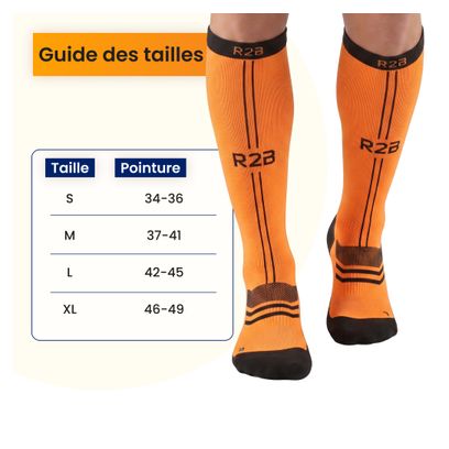 Bas de compression R2B Orange
