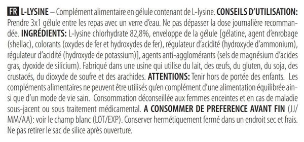 L-lysine (90 Caps) - Biotech Usa -  Autres Acides Aminés