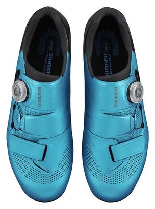 Pair of Shimano RC502 Women's Road Shoes Turquoise Blue