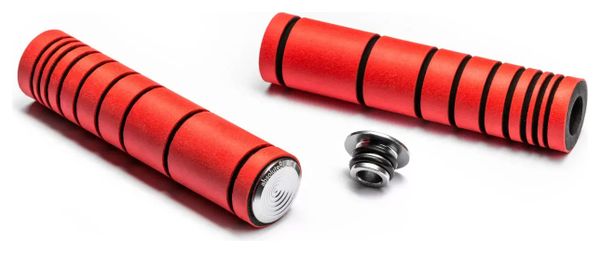 Puños AbsoluteBlack Premium Silicone Dual Density Enduro 33mm Rojo