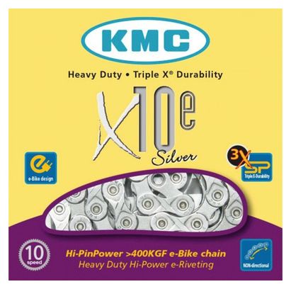 MTB-Kette KMC X10e 114 Kettenglieder für E-Bike Silber