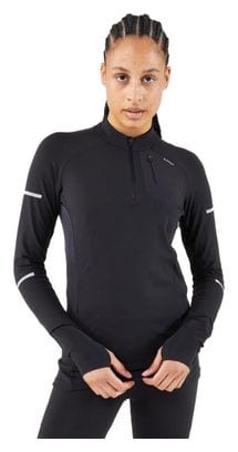 Langarm Trikot Kiprun Warm Light Schwarz