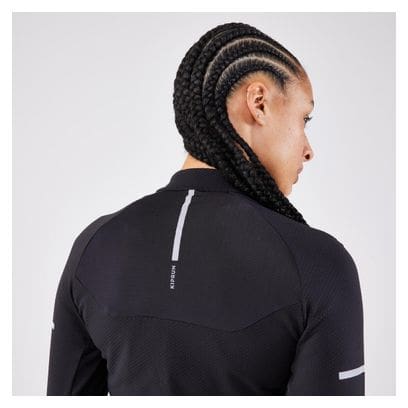 Maglia a maniche lunghe Kiprun Warm Light Donna Nero