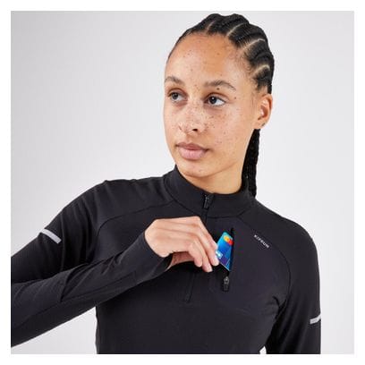 Maillot Manches Longues Femme Kiprun Warm Light Noir