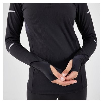 Maglia a maniche lunghe Kiprun Warm Light Donna Nero