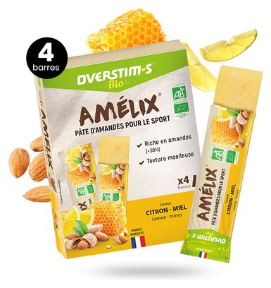 4 Overstims Amelix Bio Lemon Honey energy bars