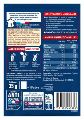 Bolsita de proteína de suero Apurna con sabor a vainilla - 35 g