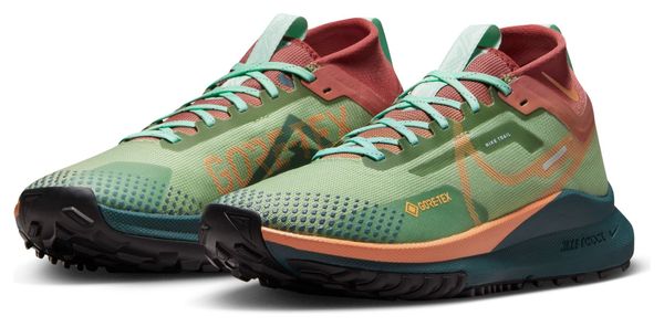 Chaussures de Trail Running Nike React Pegasus Trail 4 GTX Vert Bleu Orange Femme