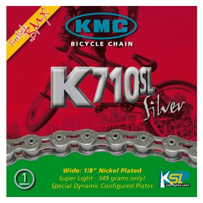 KMC X710 SL Chain 1/2'' x 1/8'' 100 Links Silver