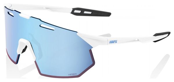 Lunettes 100% Hypercraft SQ Soft Tact Blanc - Ecran HiPER Mirror Bleu