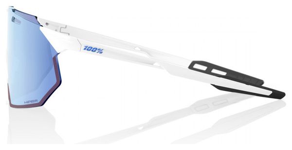 Lunettes 100% Hypercraft SQ Soft Tact Blanc - Ecran HiPER Mirror Bleu