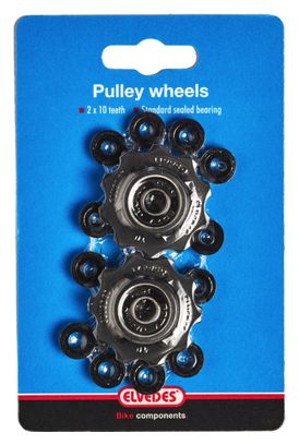 Elvedes Jockey Wheels 2 x 10 Teeths with Sealed Ring Bearings 