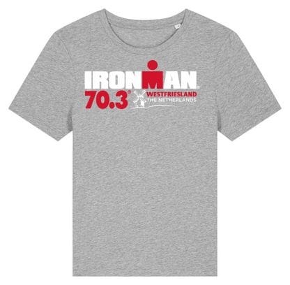 Camiseta gris de manga corta Ironman 70.3 para mujer