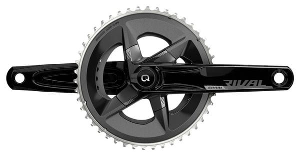 Sram Rival AXS DUB 48-35 Dientes 2x12V Quarq | Juego de bielas con medidor de potencia (sin eje de pedalier) | Negro