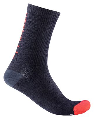 Castelli Bandito Wool 18 Socken Marineblau / Rot
