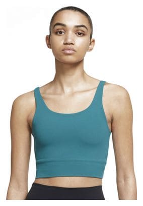 Camiseta sin mangas corta Nike Yoga Luxe azul mujer