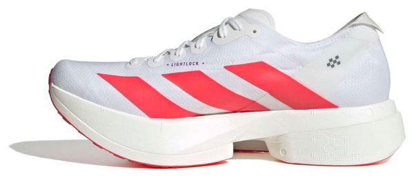 adidas Adizero Adios Pro 4 Laufschuhe für Herren, Weiß/Rot/Lila