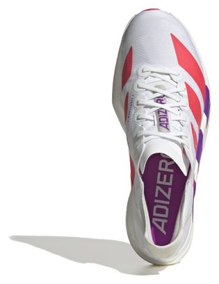 adidas Adizero Adios Pro 4 Laufschuhe für Herren, Weiß/Rot/Lila