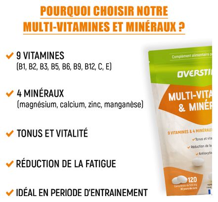 Multi-vitamines & Minéraux OVERSTIM.S 120 comprimés