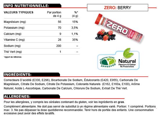 High5 ZERO x20 Red Fruit tabletas energéticas
