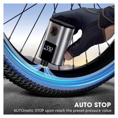 Mini compresseur électrique /Pompe électrique vélo 150 PSI - 600 mAh - écran LCD