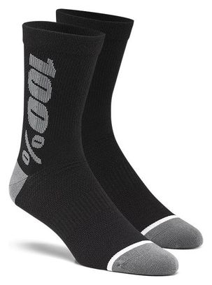 100% Rythym Merino Wool Performance Socks Black / Grey