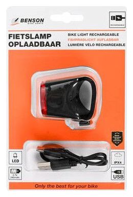 Feu arrière de vélo LED USB Rechargeable Rouge