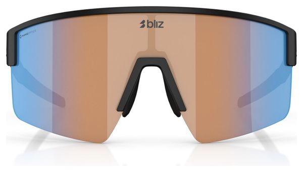 Bliz P004 Occhiali da sole unisex nero opaco/corallo arancione blu a specchio