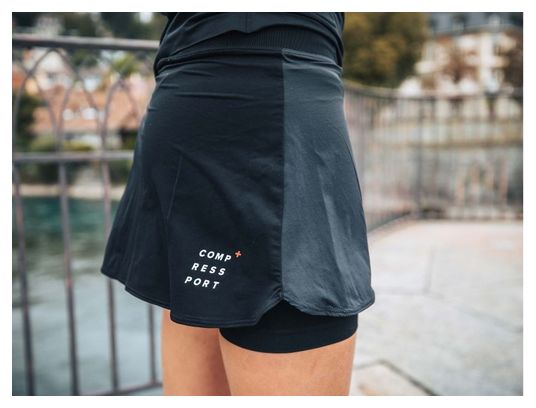 Performance 2-in-1-Rock für Damen Schwarz