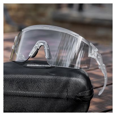 Lunettes de cyclisme photochromiques avec protection UV - Blanc