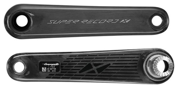 Paar Campagnolo Super Record X 1X13 Ultra Torque Kurbeln (ohne Kettenblatt) Schwarz