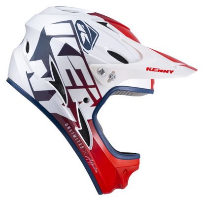 Casque Intégral Kenny Down Hill Graphic Blanc Rouge Bleu