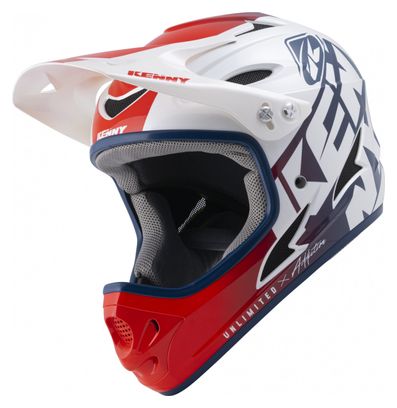 Casque Intégral Kenny Down Hill Graphic Blanc Rouge Bleu